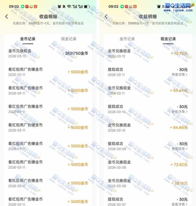 反馈17.57元现金 汽水音乐赚金币兑换现金-www.iqnew.com