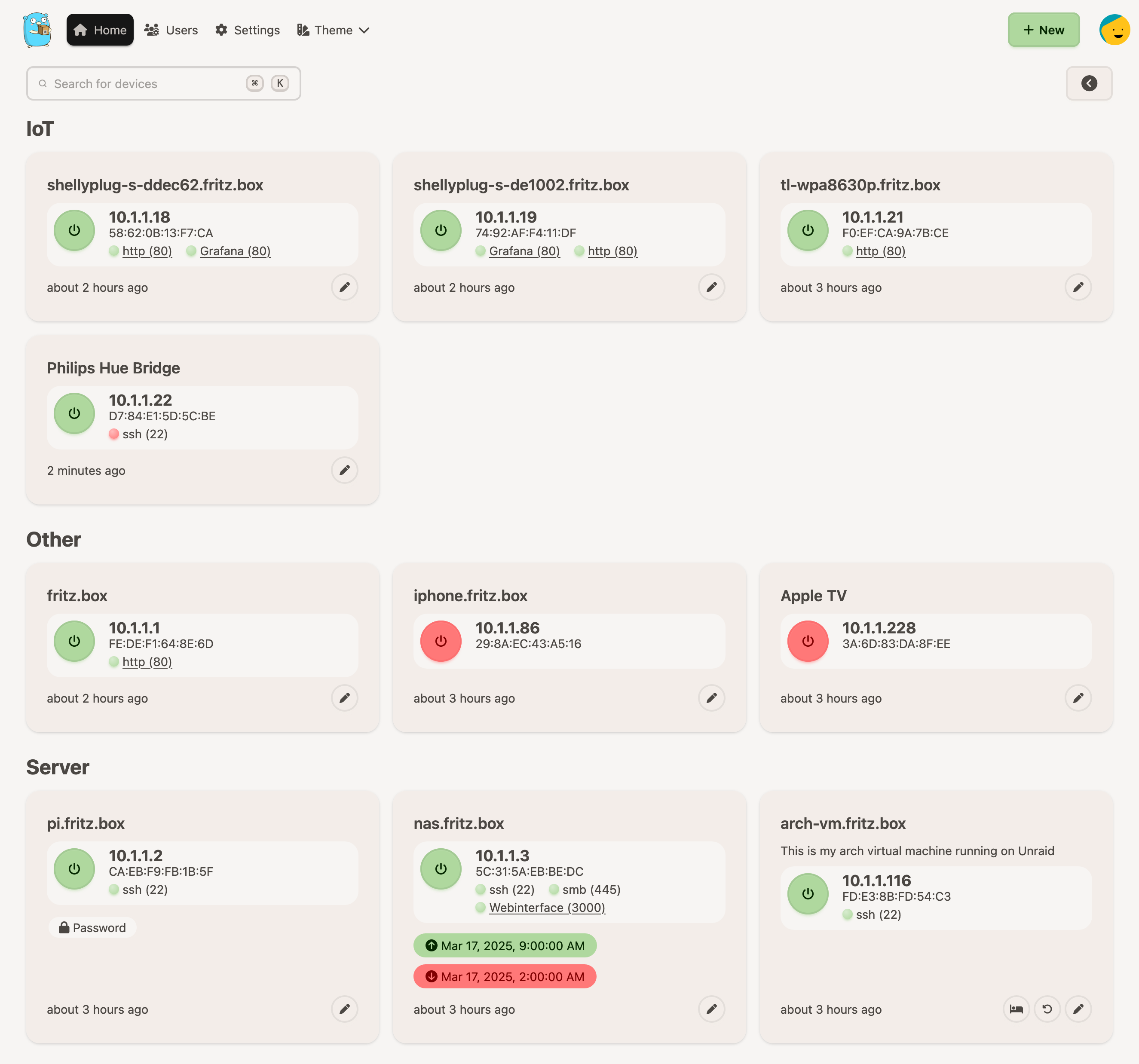 UpSnap：一款开源 Web 应用，提供简单易用的局域网唤醒功能，支持定时任务、端口探测、用户管理等