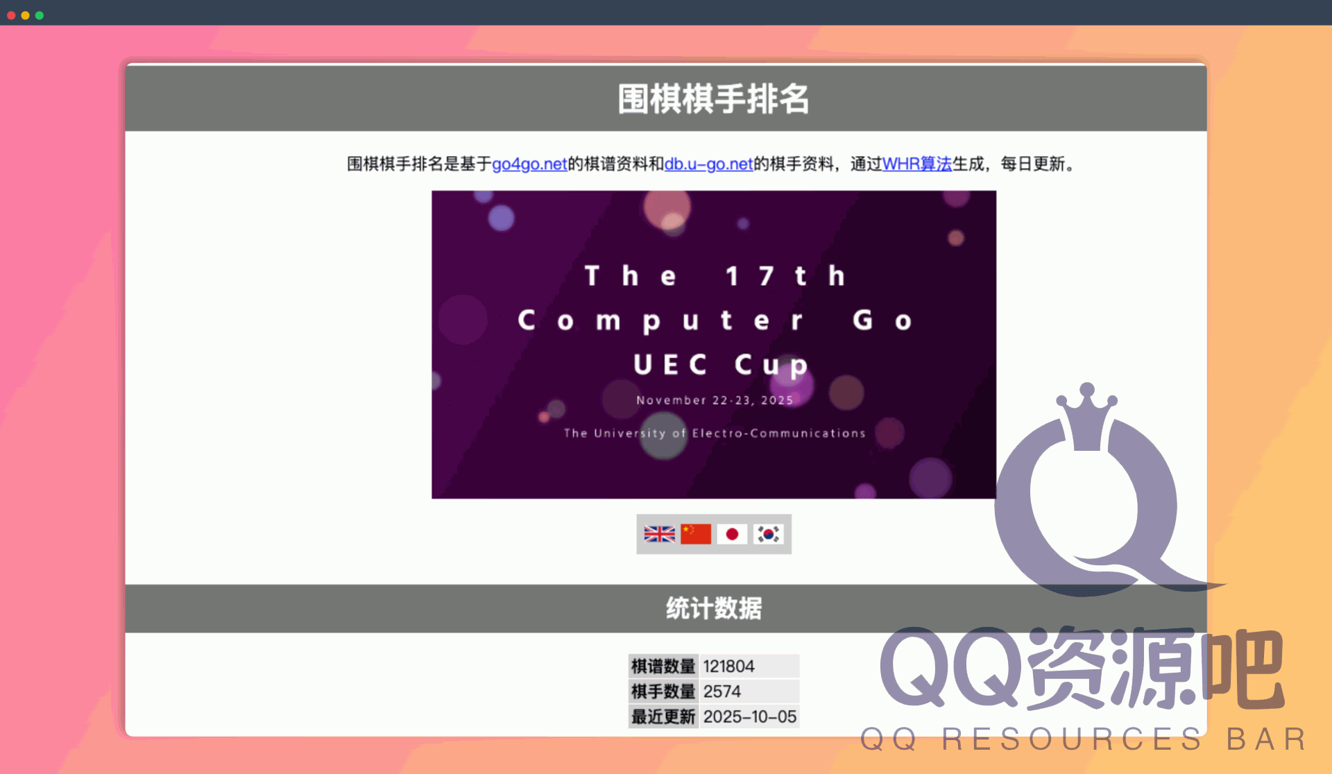 围棋棋手排名：一个权威的围棋棋手排名网站，每日更新，数据详实，让你随时掌握围棋界的最新动态