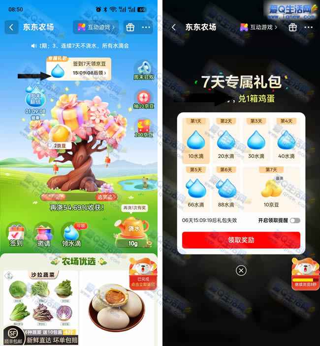 京东东东农场 打卡免费领1箱鸡蛋