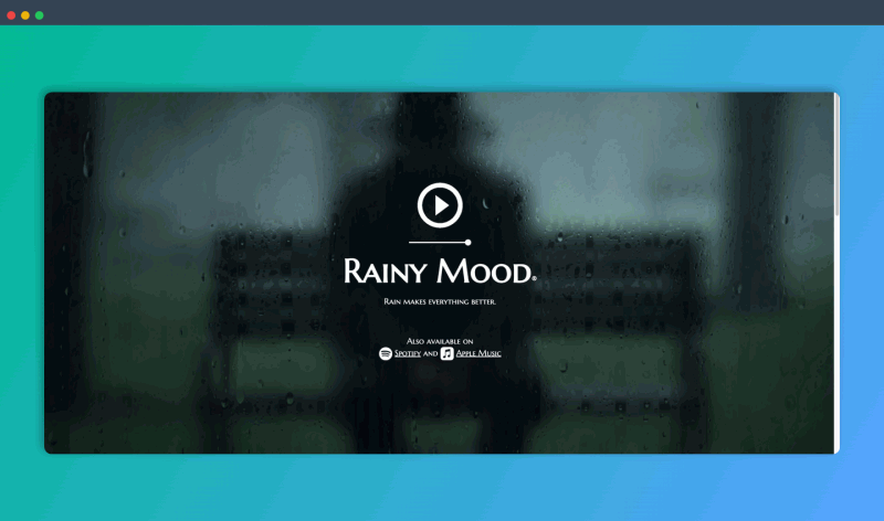 Rainy Mood:超治愈的在线雨声网站,纯粹的雨声,高品质音效,帮你放松身心,提高专注力,改善睡眠