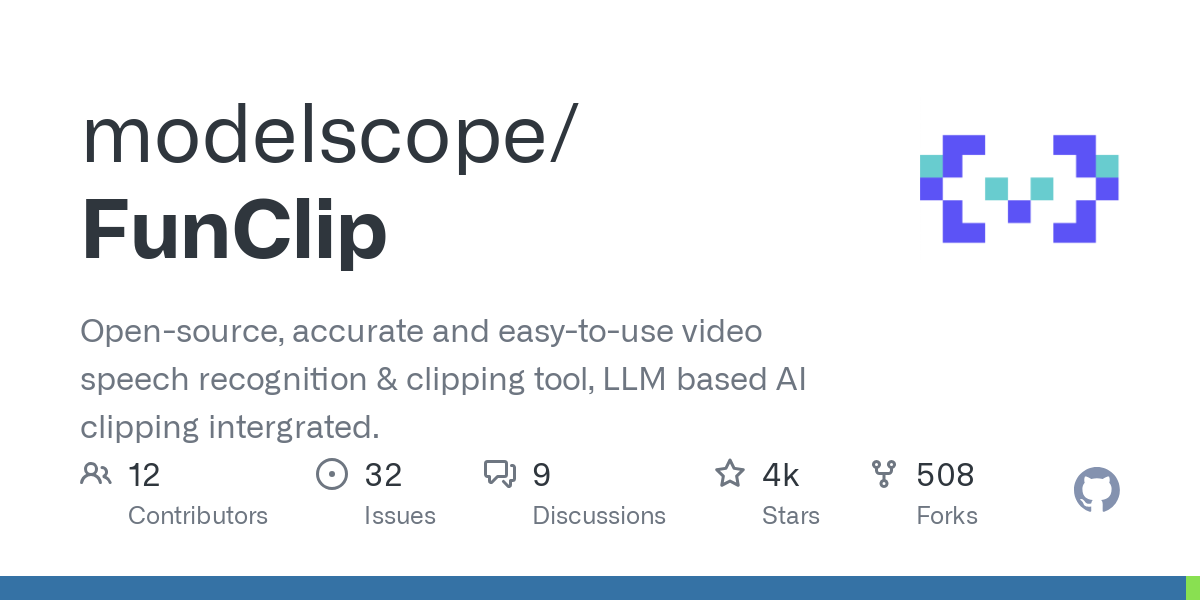 FunClip：一款完全开源的本地视频剪辑工具，通过阿里巴巴的语音识别技术，轻松将视频转为文字并一键剪辑所需片段