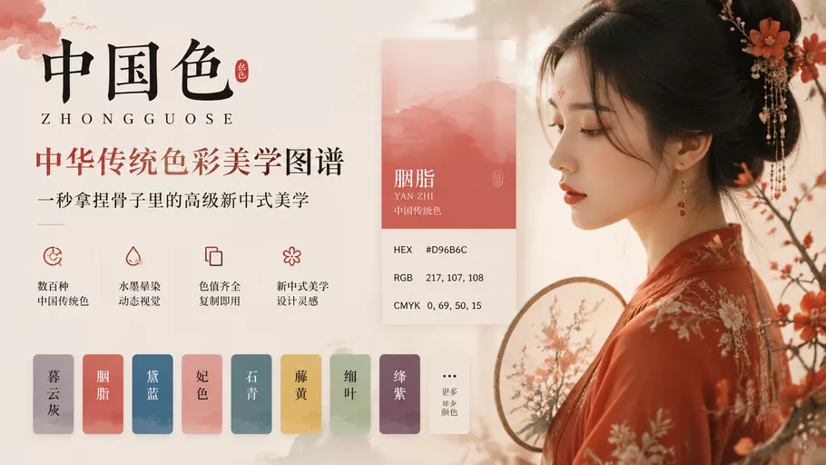 中国色 (Zhongguose):收录了数百种中国传统色彩,让你的设计瞬间高级!