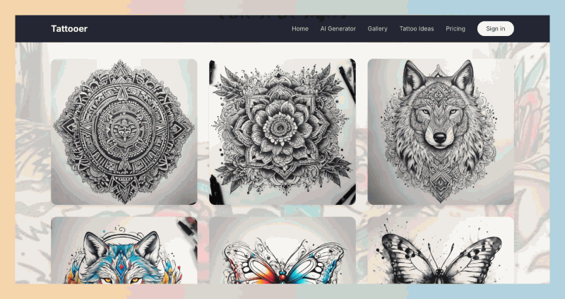 Tattooer：纹身设计生成器，只需简单描述你的想法，就能在短短5秒钟内生成精美的纹身设计，轻松搞定！