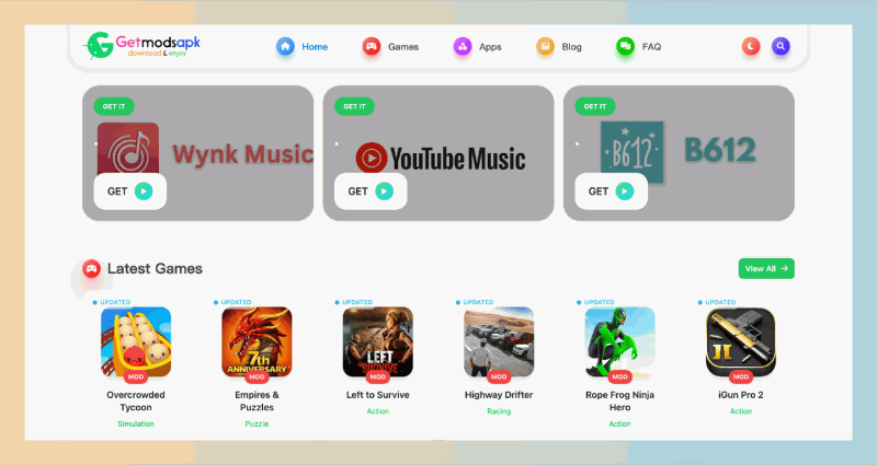 GETMODSAPK:这个网站专门提供各种破解过的国外应用和游戏,让你轻松下载和使用
