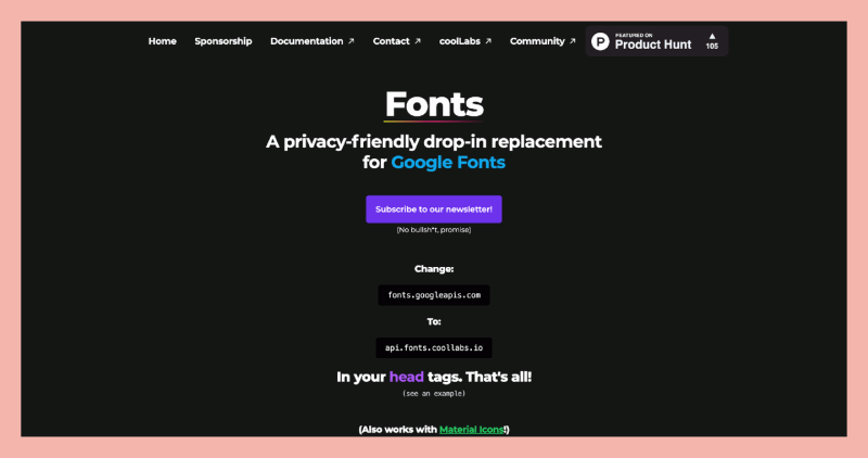 coolLabs Fonts：一个隐私友好型的字体库，旨在为开发者和设计师提供一个简单、快速的 Google Fonts 替代方案