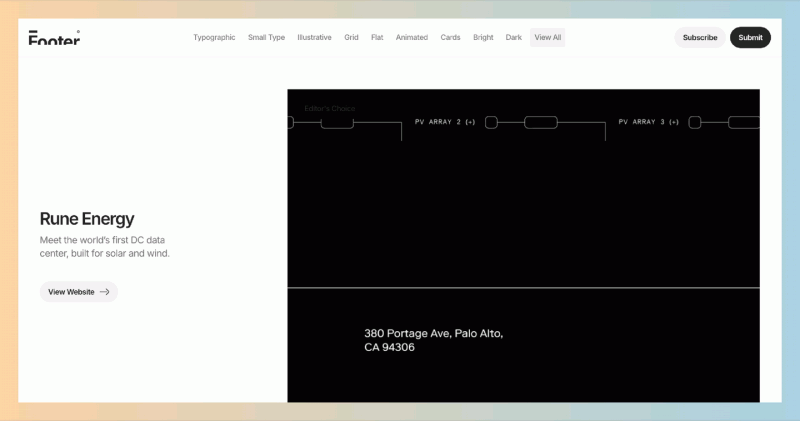 Footer：全球唯一的网页底部设计画廊，专注于各类页脚创意和灵感