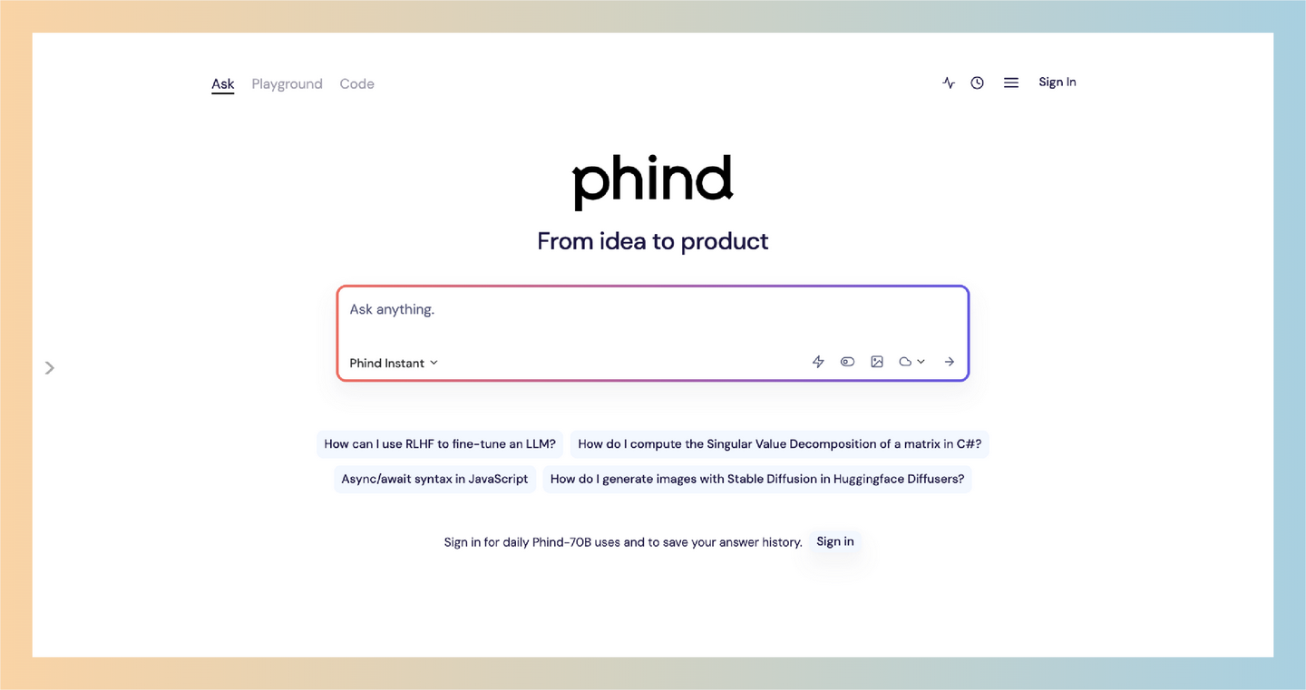 Phind：一个智能搜索引擎，让信息获取变得更简单！