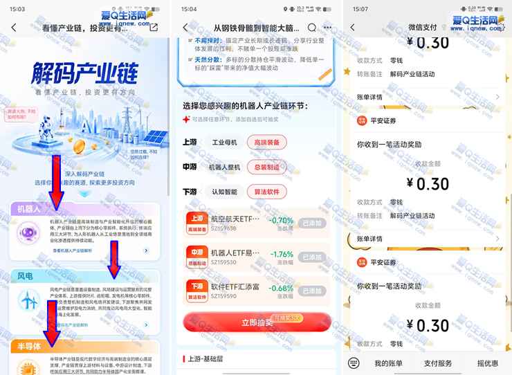 平安证券解码产业链抽奖 亲测1.2元秒到