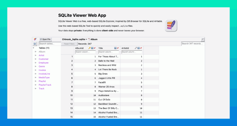 SQLite Viewer Web App:轻松在线查看和管理SQLite数据库文件的最佳工具