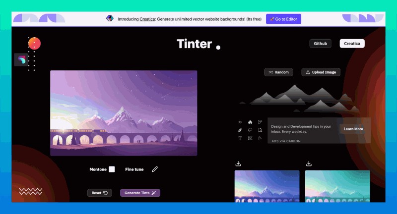 Tinter:在线生成图像色彩变化的利器,可以生成图像的颜色和色调变化