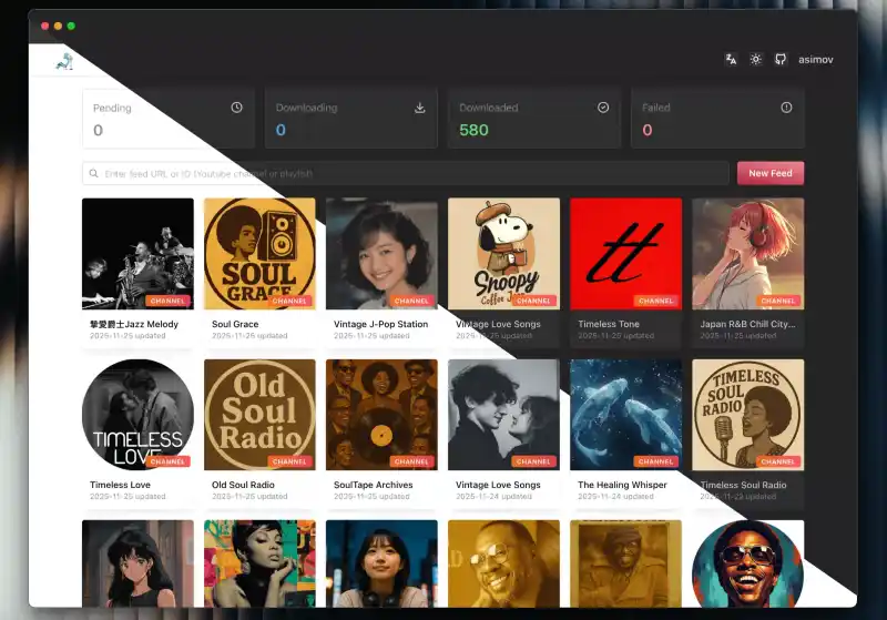 PigeonPod:开源自托管工具,将 YouTube 和 Bilibili 内容转换为可订阅播客 RSS